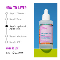 Good Molecules Hyaluronic Acid Serum texture swirl captures light, non-greasy feel designed for layering.