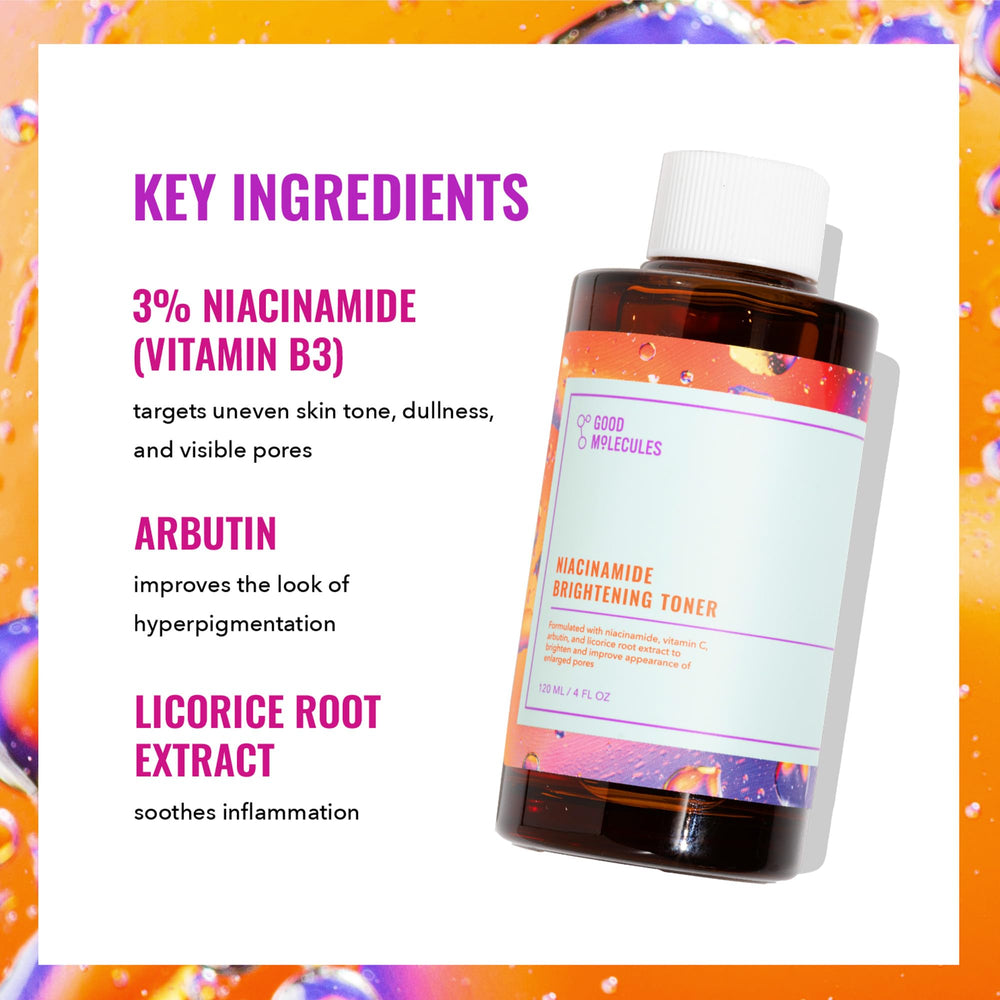 Close-up of Good Molecules Toner texture for smooth skin prep.