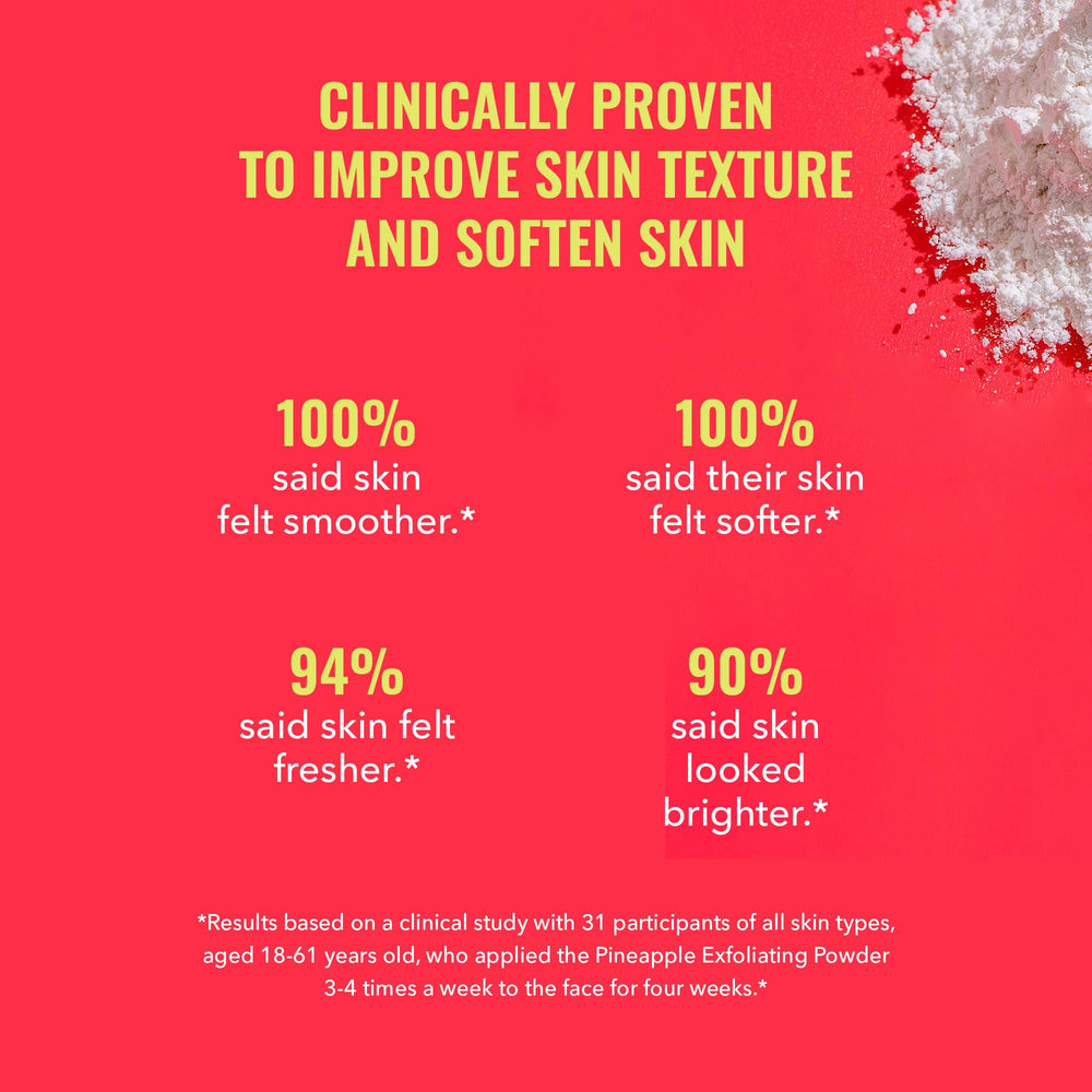 Good Molecules Pineapple Exfoliating Powder close-up texture reveals rice starch particles for gentle buffing.