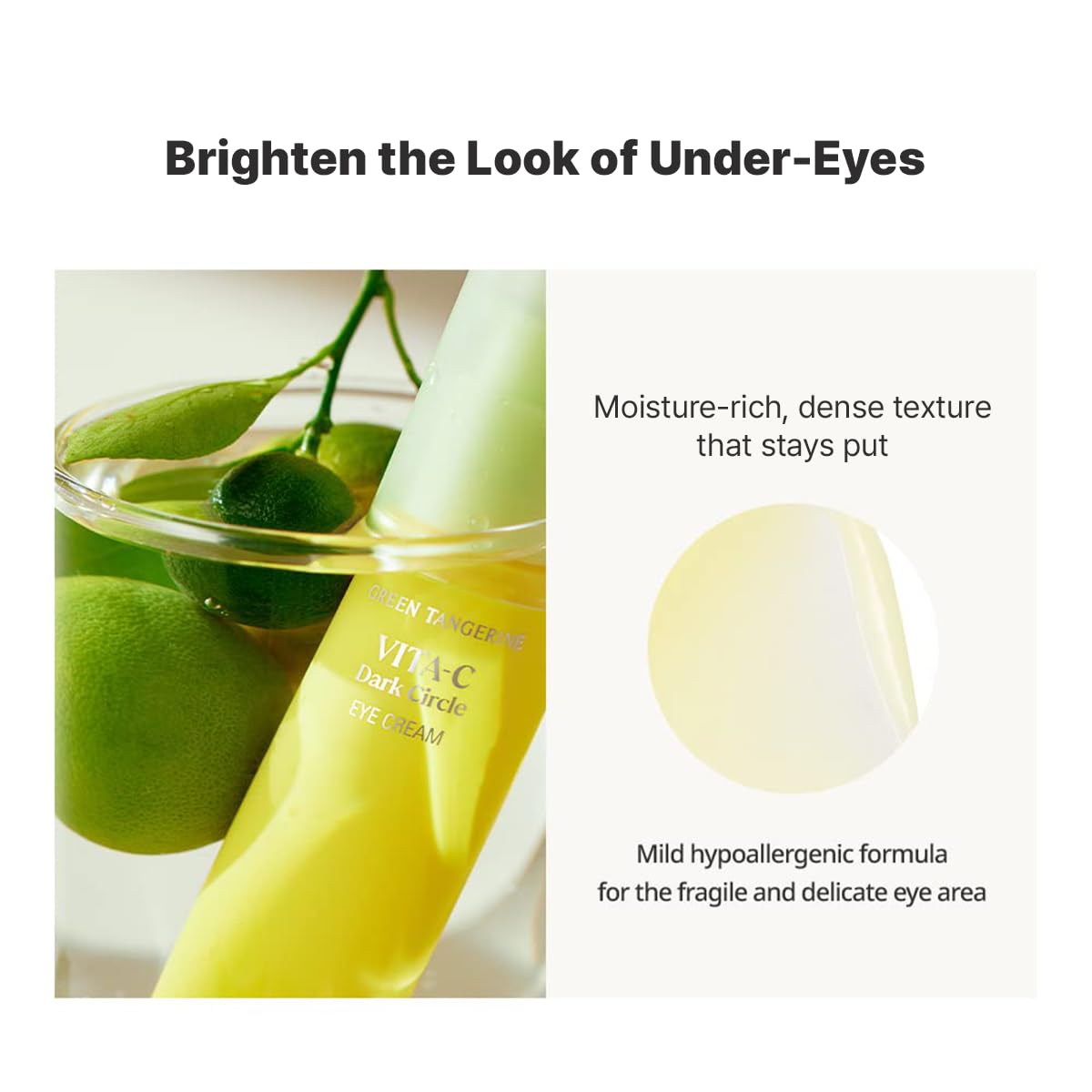 Goodal Green Tangerine Eye Cream after-use skin appears smoother and firmer.
