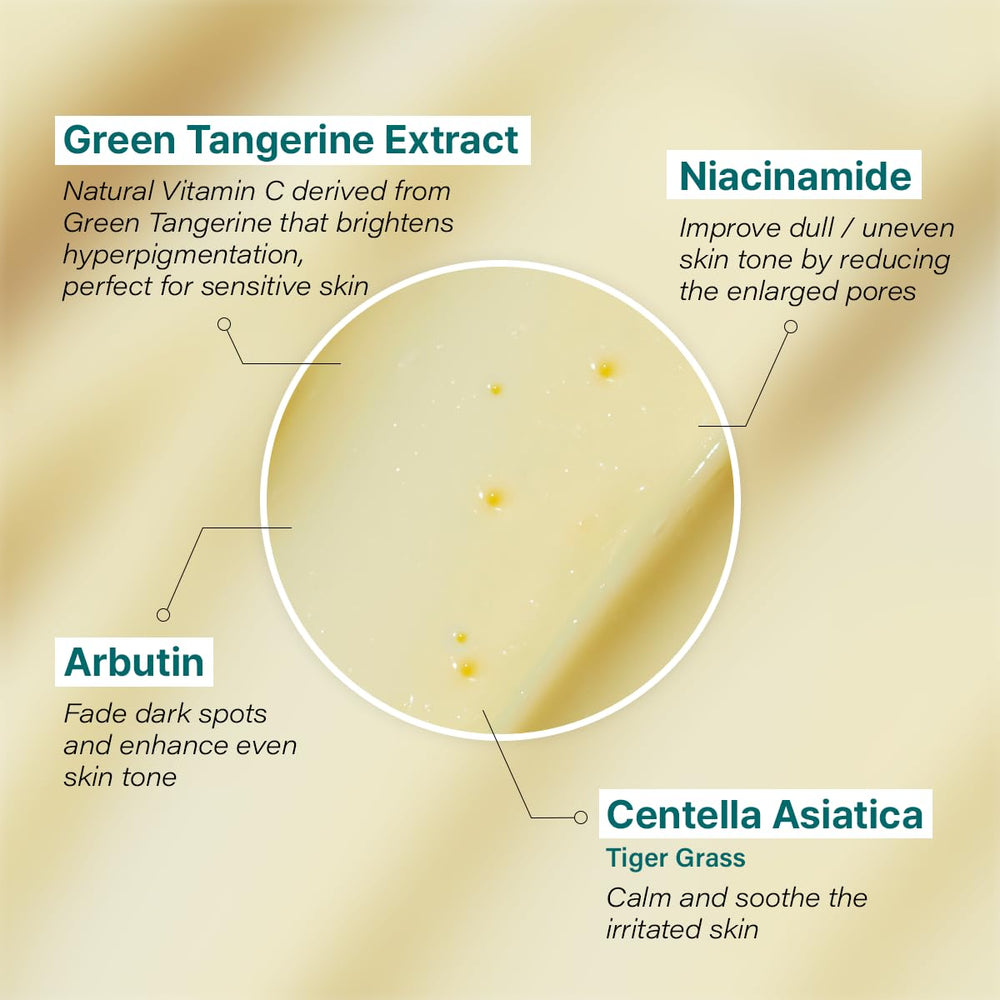 GOODAL Green Tangerine Vitamin C Cream being applied for dewy, even-toned skin