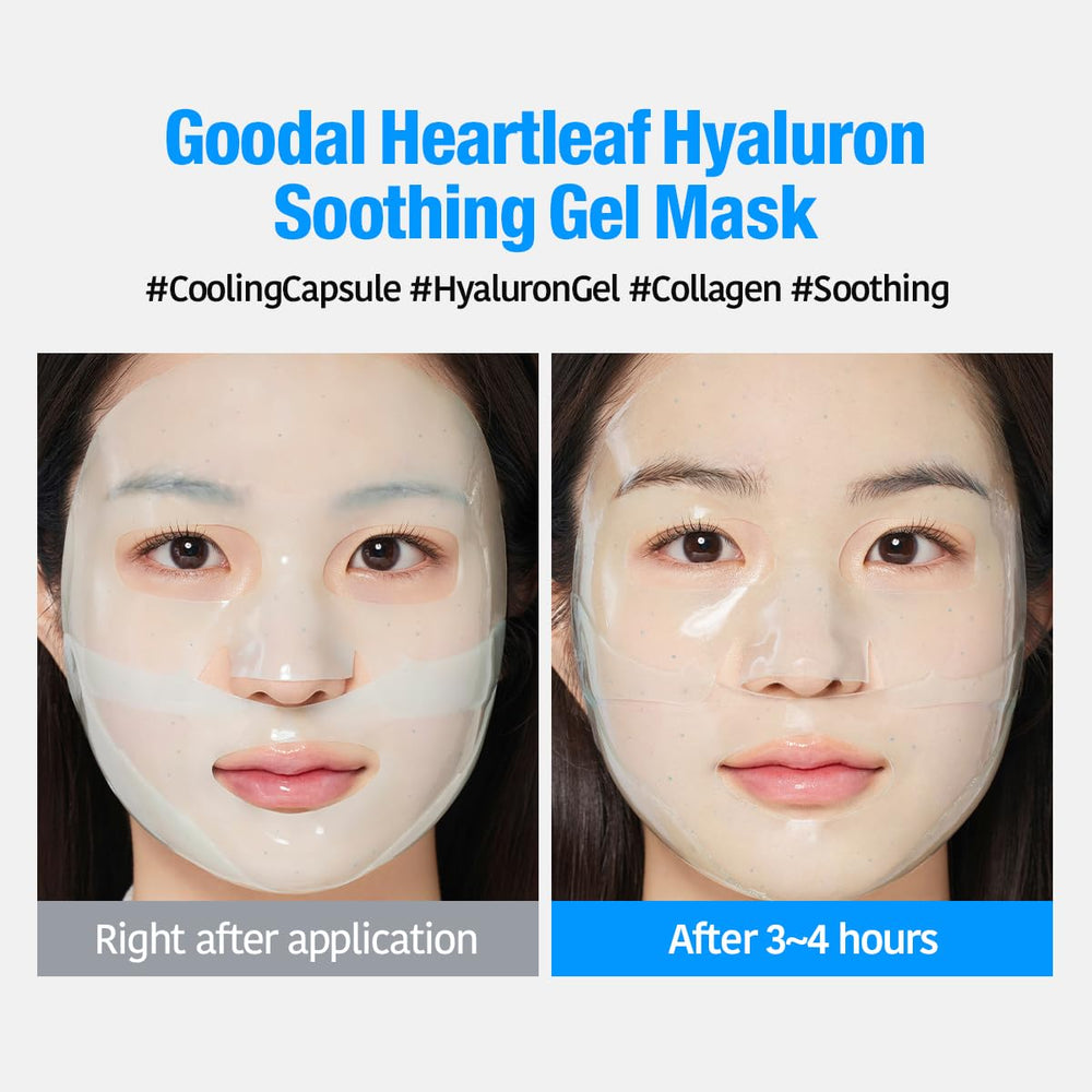 GOODAL Heartleaf Hyaluron Gel Mask cooling effect on skin
