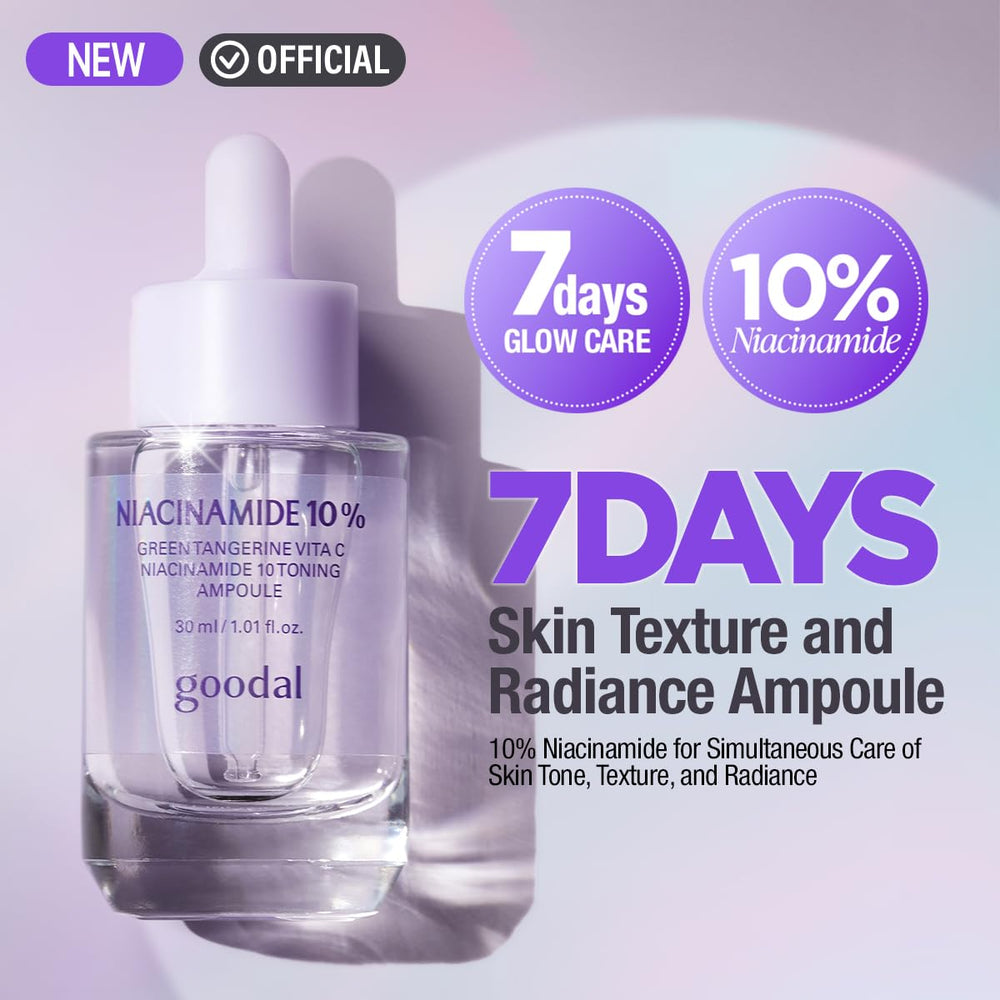 GOODAL Niacinamide 10% formula supports smoother, even skin texture.
