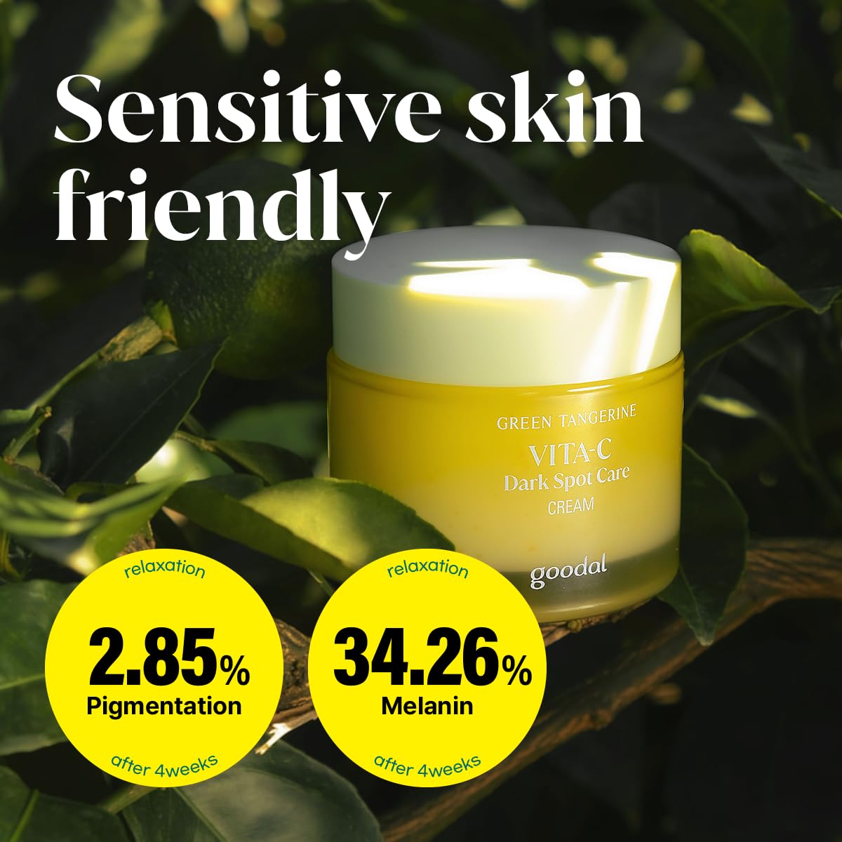 GOODAL Green Tangerine Vitamin C Cream plant-based ingredients for calming comfort