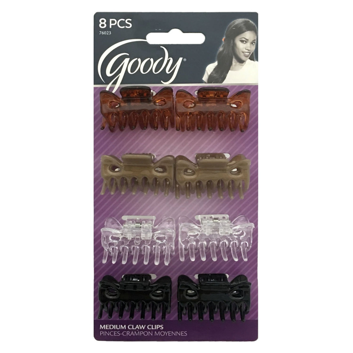 Goody 8 Claw Clips Model 76023 securing a half-up style for long-lasting hold