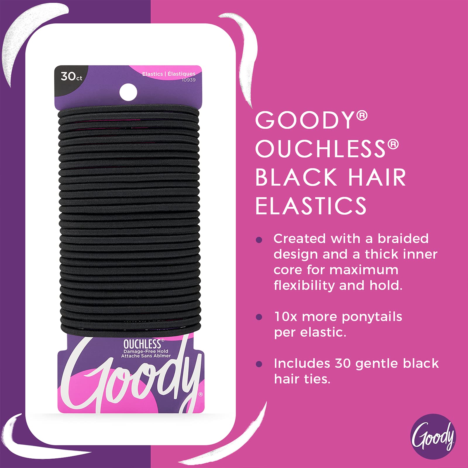 Goody braided fabric close-up showing soft texture and gentle grip