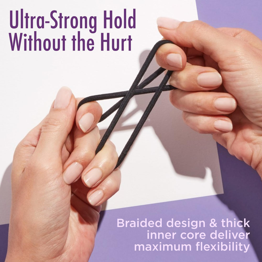 Goody tie securing fine hair without slipping or creasing
