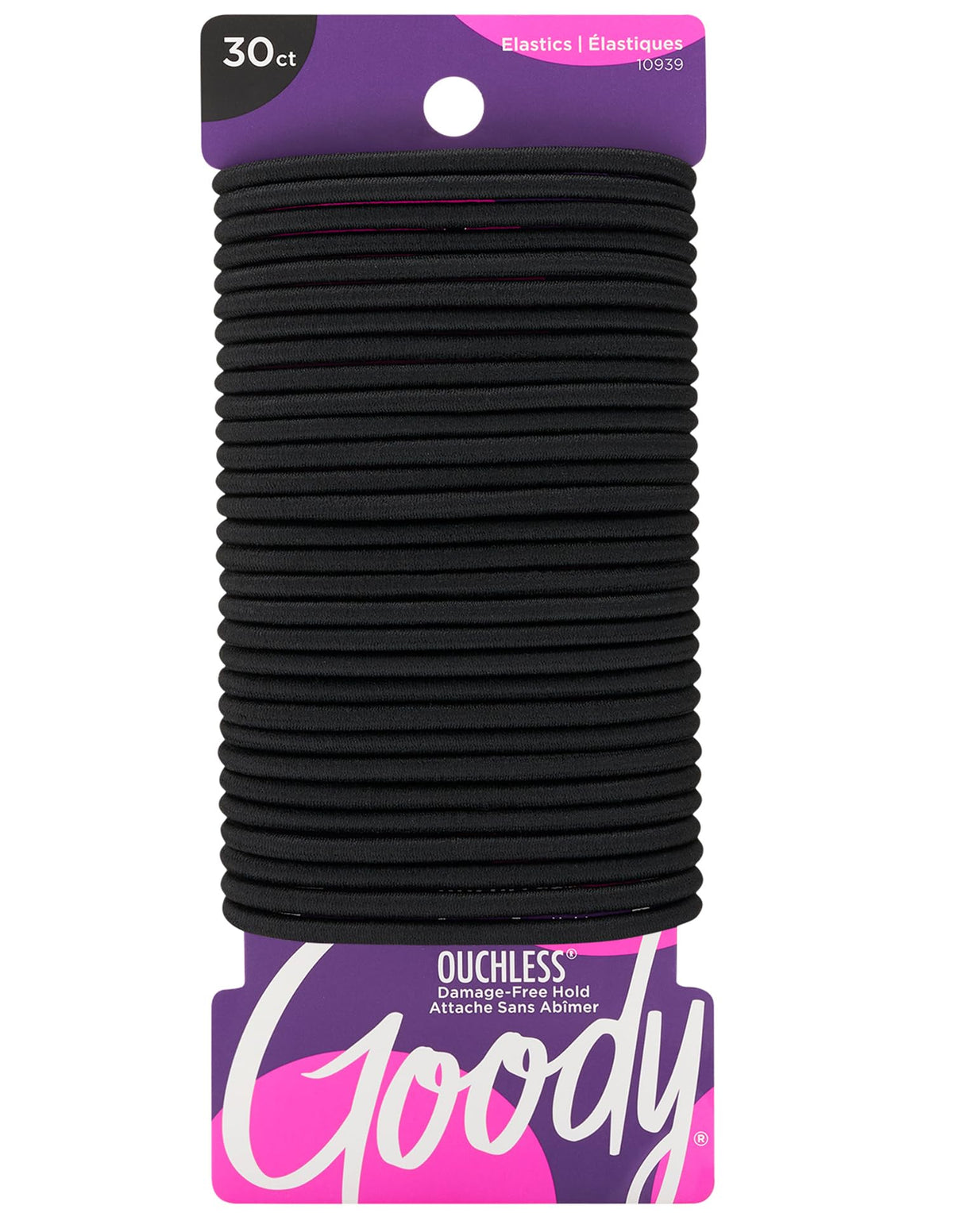 Goody front package showing 30 black ties and convenient supply