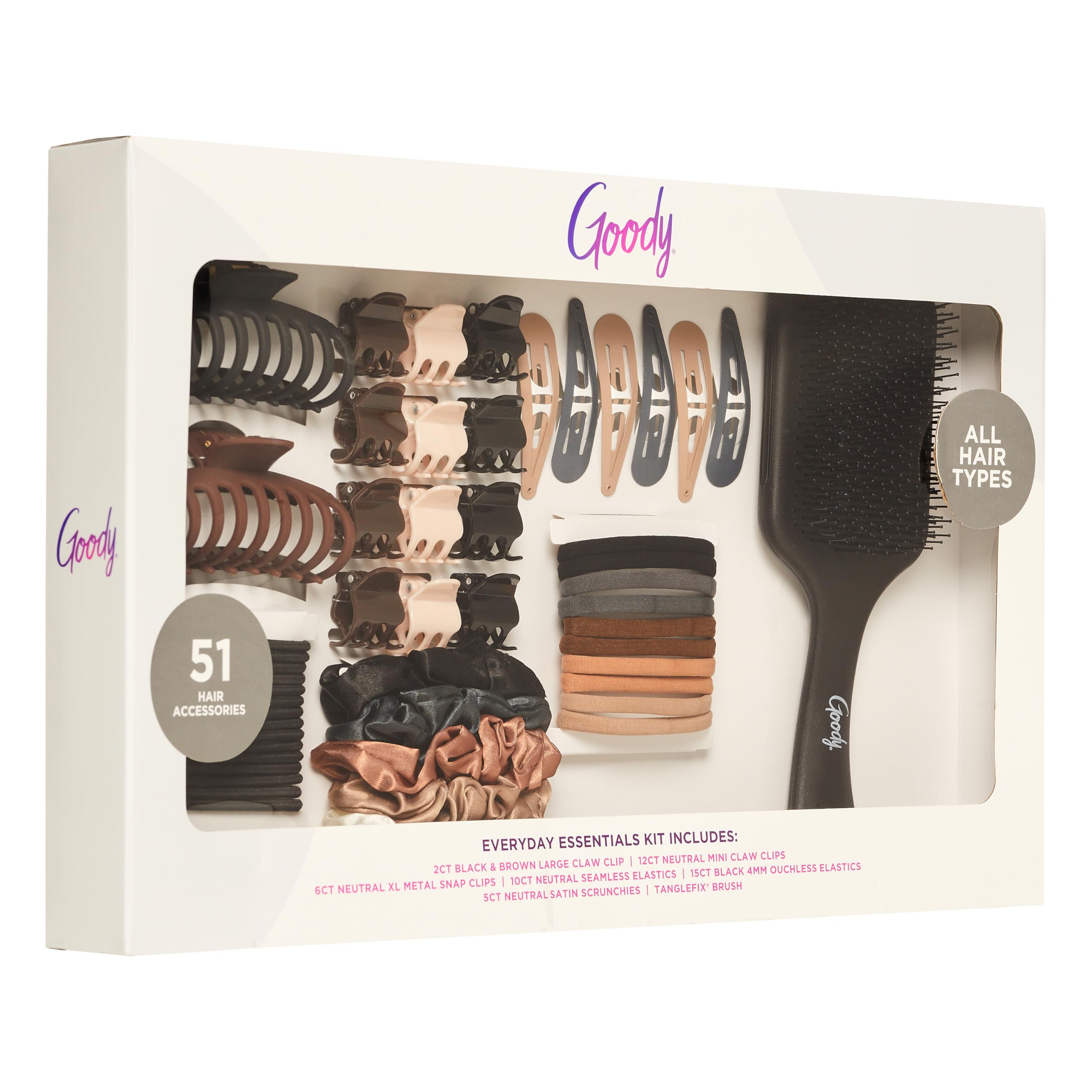 Goody ouchless elastics close-up for damage-free hold