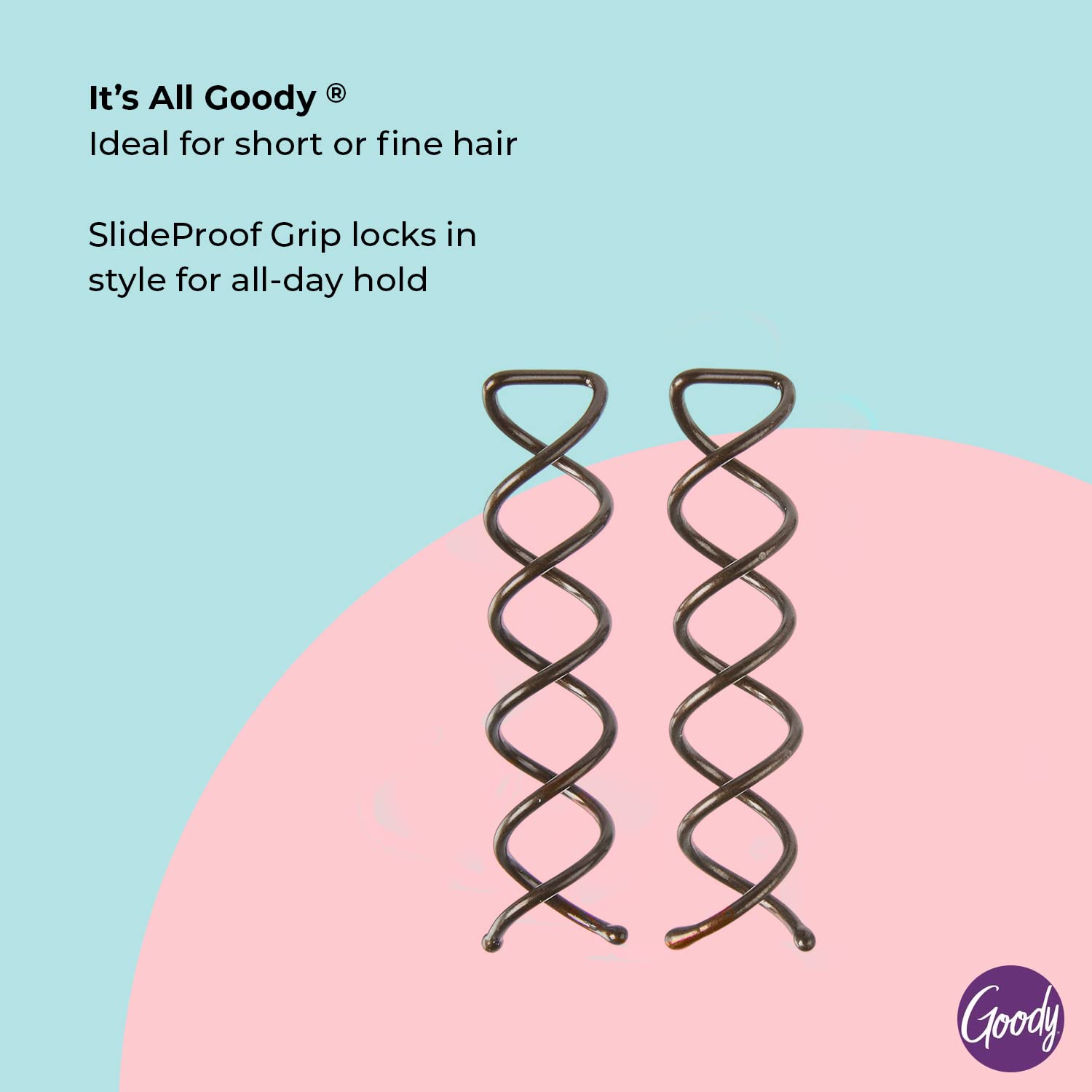 Goody Mini Spin Pins blend in with hair for discreet updos