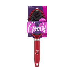 Goody Oval Brush comfort-gel-handle demonstrates ergonomic grip for gentle styling.