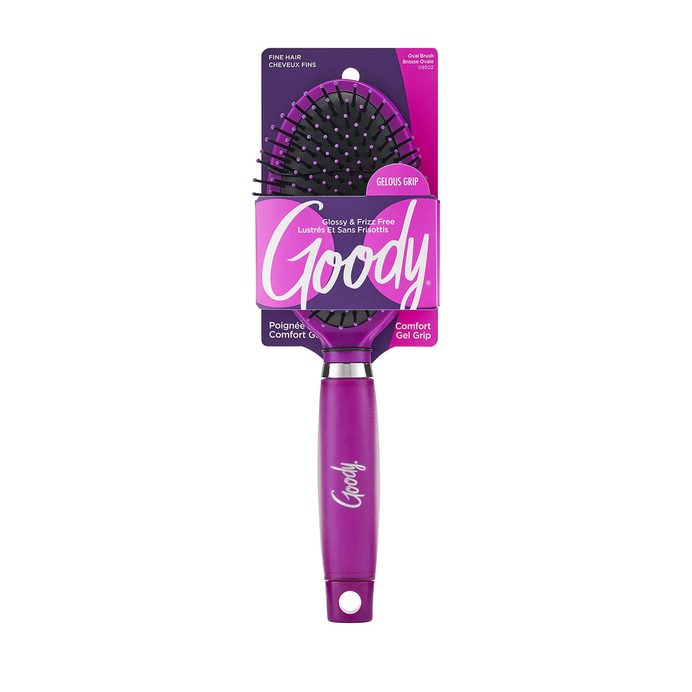 Goody Oval Brush frizz-free-glossy image indicates ionic bristles for shiny results.