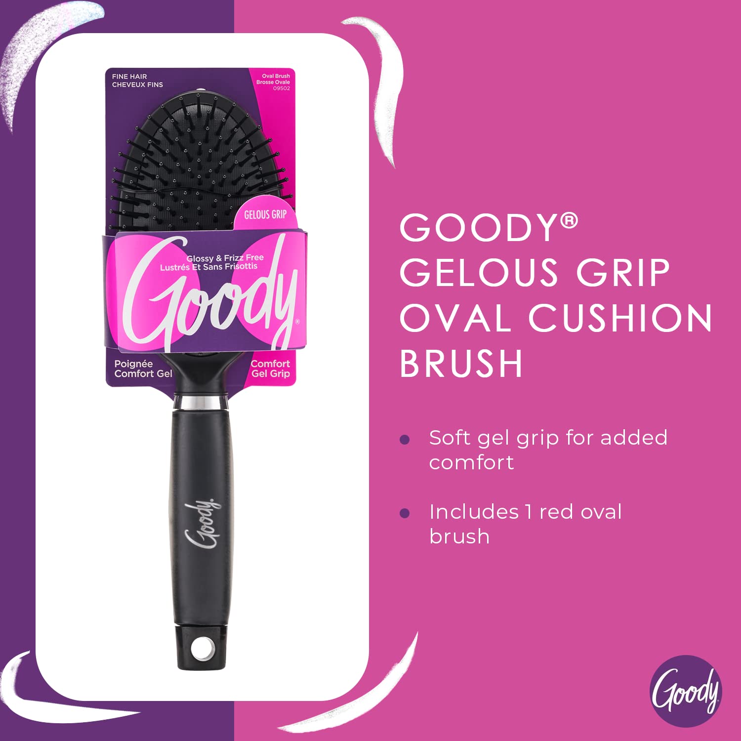 Goody Oval Brush medium-thick-hair-use shows suitability for thicker hair textures.