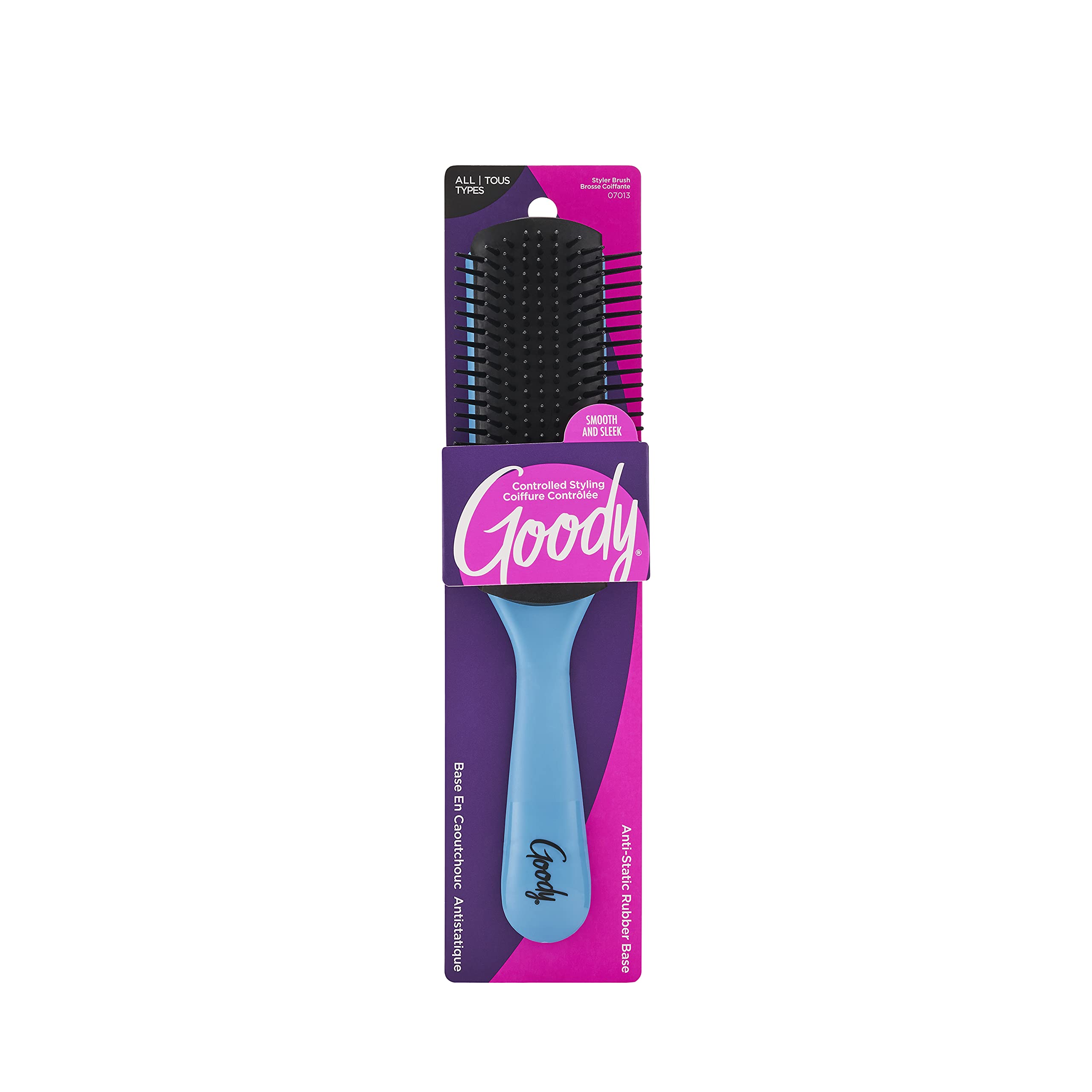 GOODY Straight Talk: cepillo estilizador con caucho para acabado suave y sin encrespamiento.