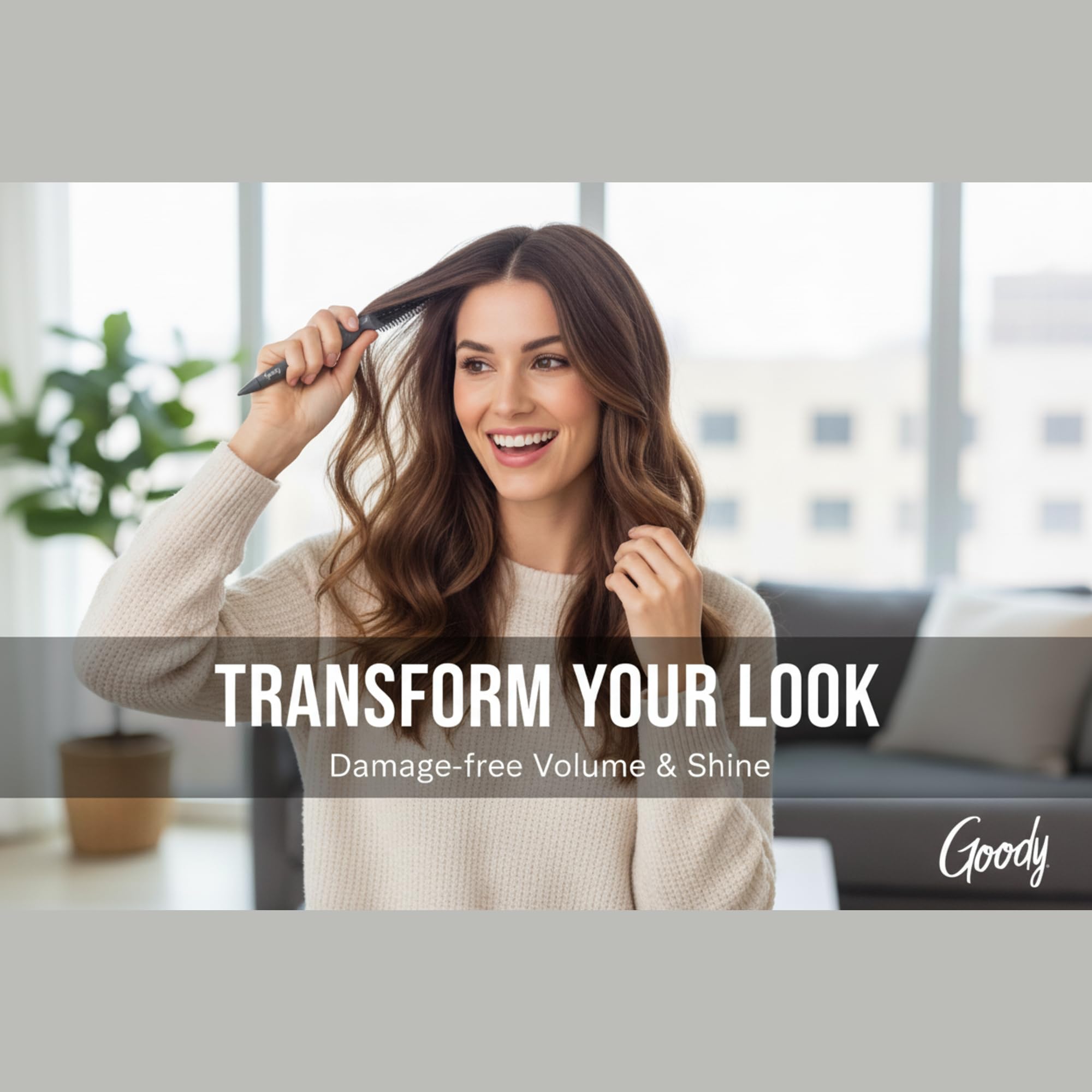 Goody Volume Boost on-dry styling demonstrates quick root lift for day-to-night transitions