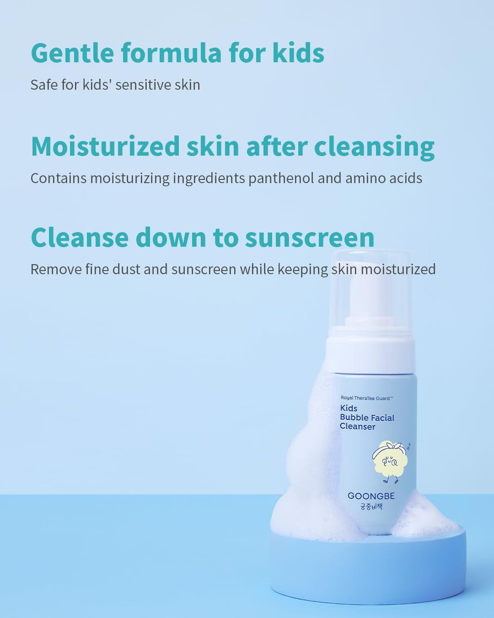 GOONGBE Kids Bubble Cleanser kid washing face with foam