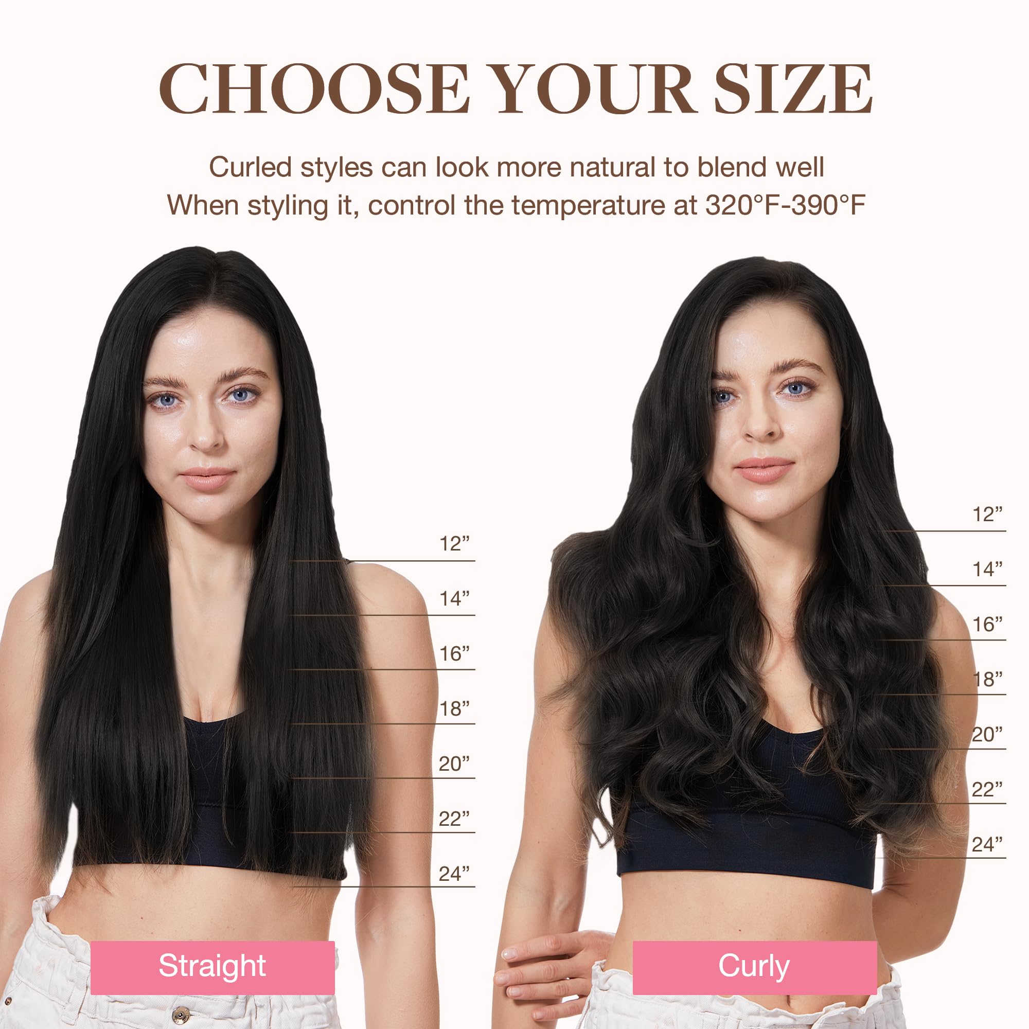 GOO GOO straight texture 24-inch hair for heat styling versatility