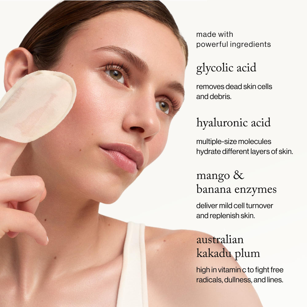 Goop Beauty 15% glycolic pads opened tube with pads for overnight exfoliation ritual