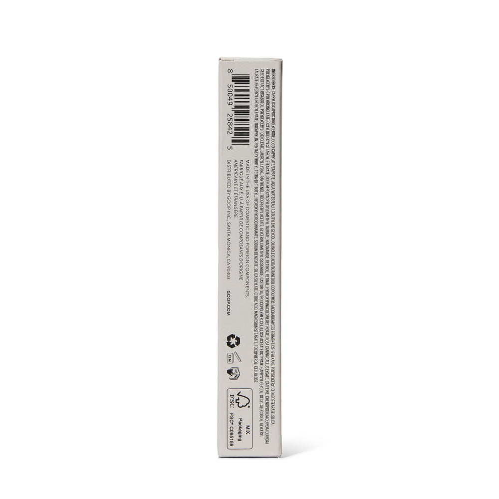 Goop Beauty 3x Retinol Eye Lift Serum in-use during nighttime routine for gentle renewal.