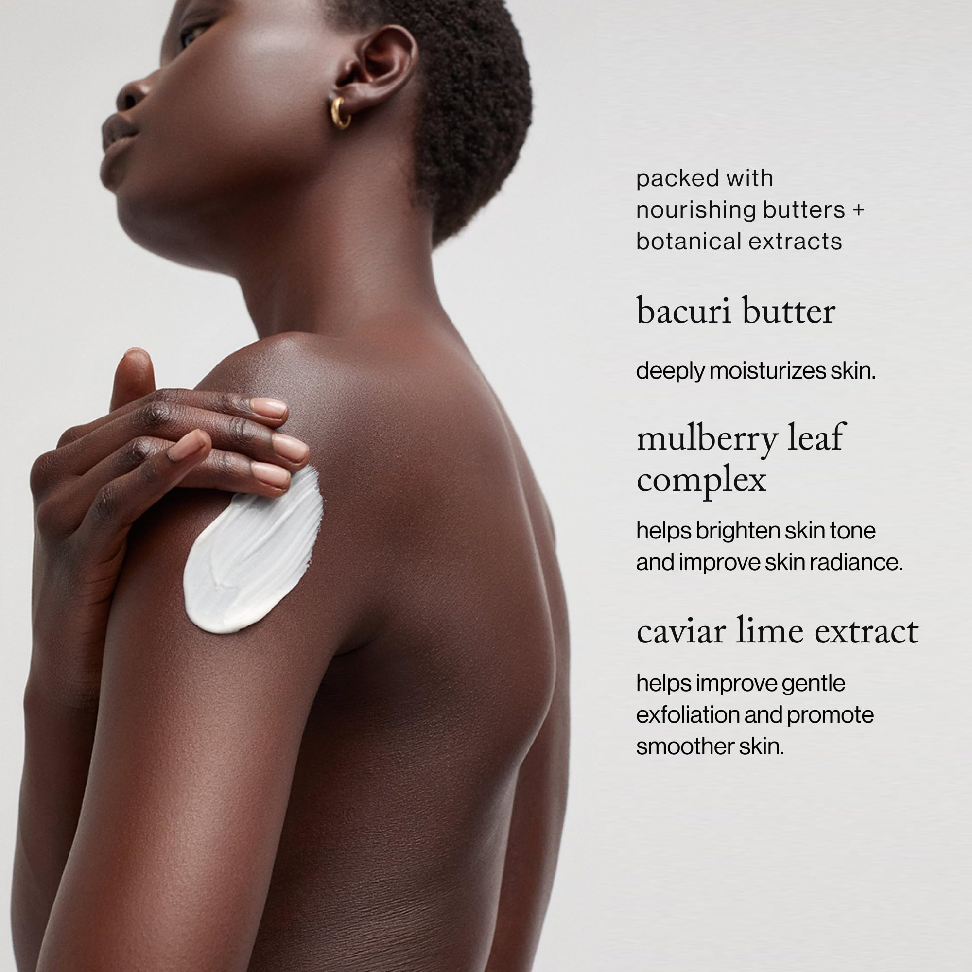 goop Beauty Body Butter botanical extracts closeup includes caviar lime and jojoba