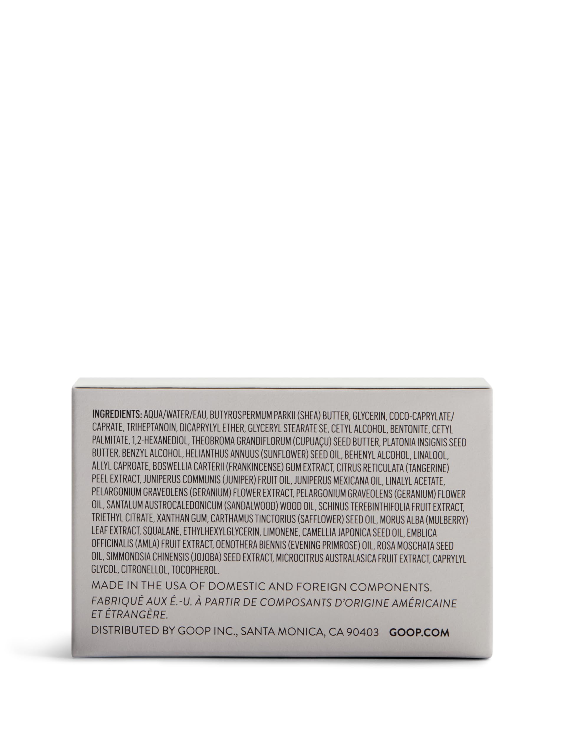 goop Beauty Body Butter citrus scent in bathroom evokes spa like routine
