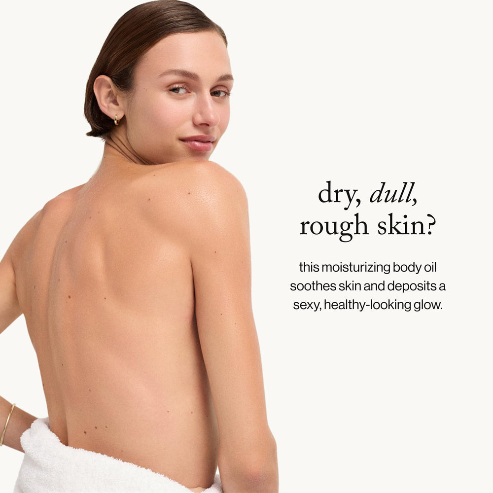 goop Beauty Body Oil afterglow on the arm shows firming and glowing skin