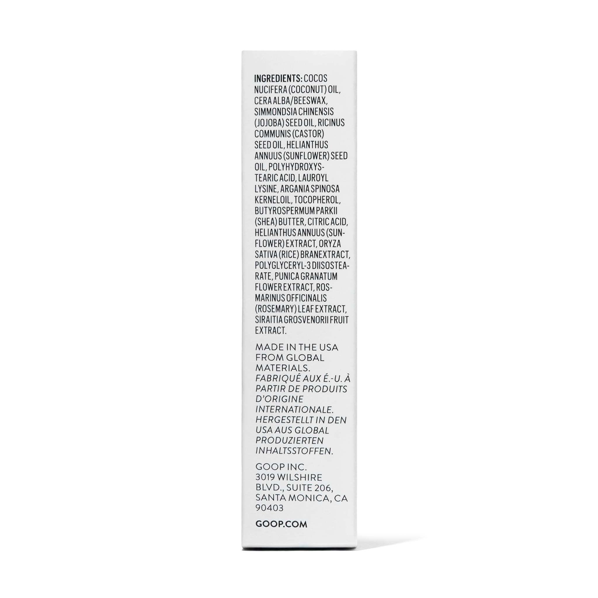 goop Beauty Clean Lip Balm application on lips shows smooth-glide hydration.