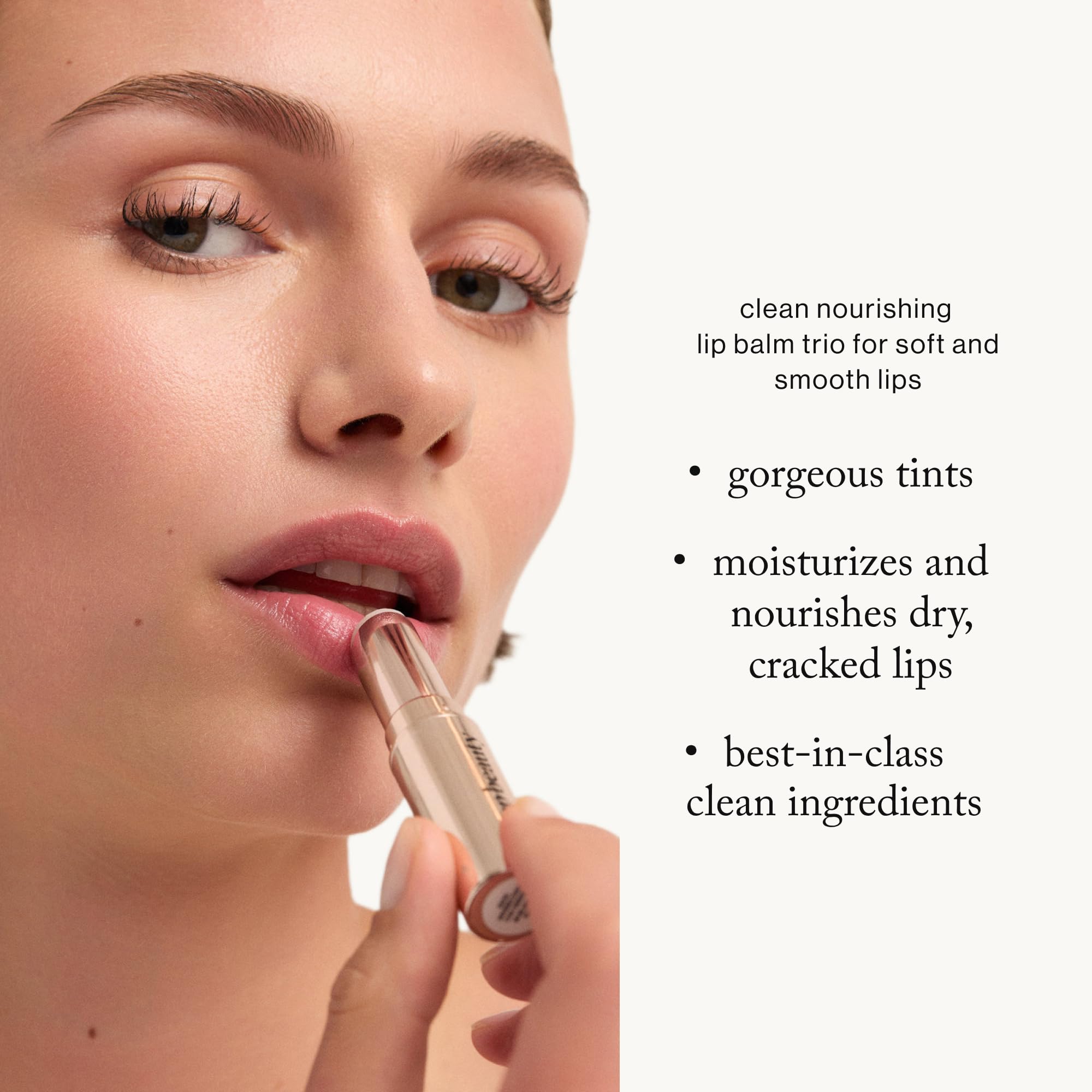 goop Beauty Clean Lip Balm texture swatch highlights rich oils for soft, nourished lips.