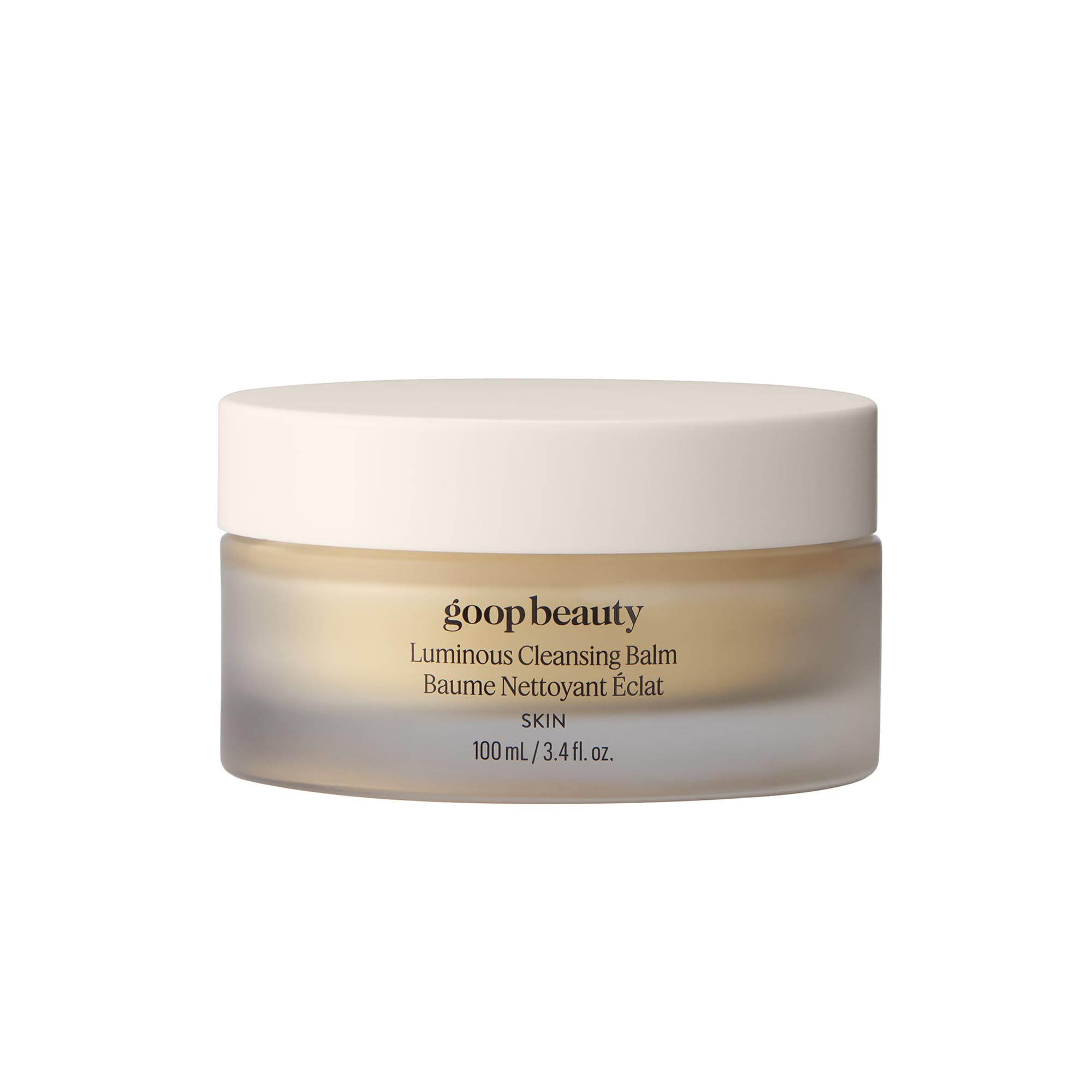 Goop Beauty Cleansing Balm packaging jar—convenient for fast makeup removal and skincare routine.
