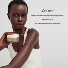 Goop Beauty Cleansing Balm texture—whipped butter transforms to oil and milk for gentle cleansing.