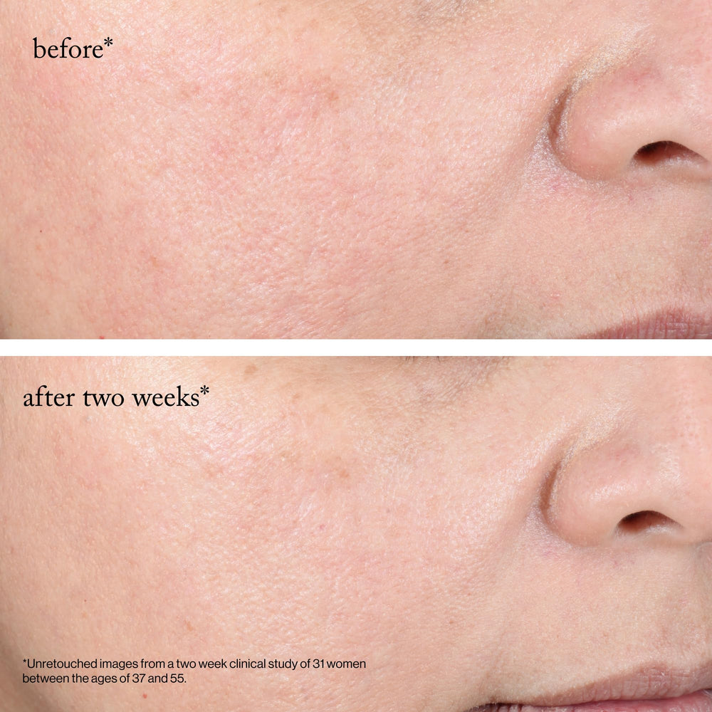 goop Beauty clinical-results graphic illustrating improved radiance and exfoliation.