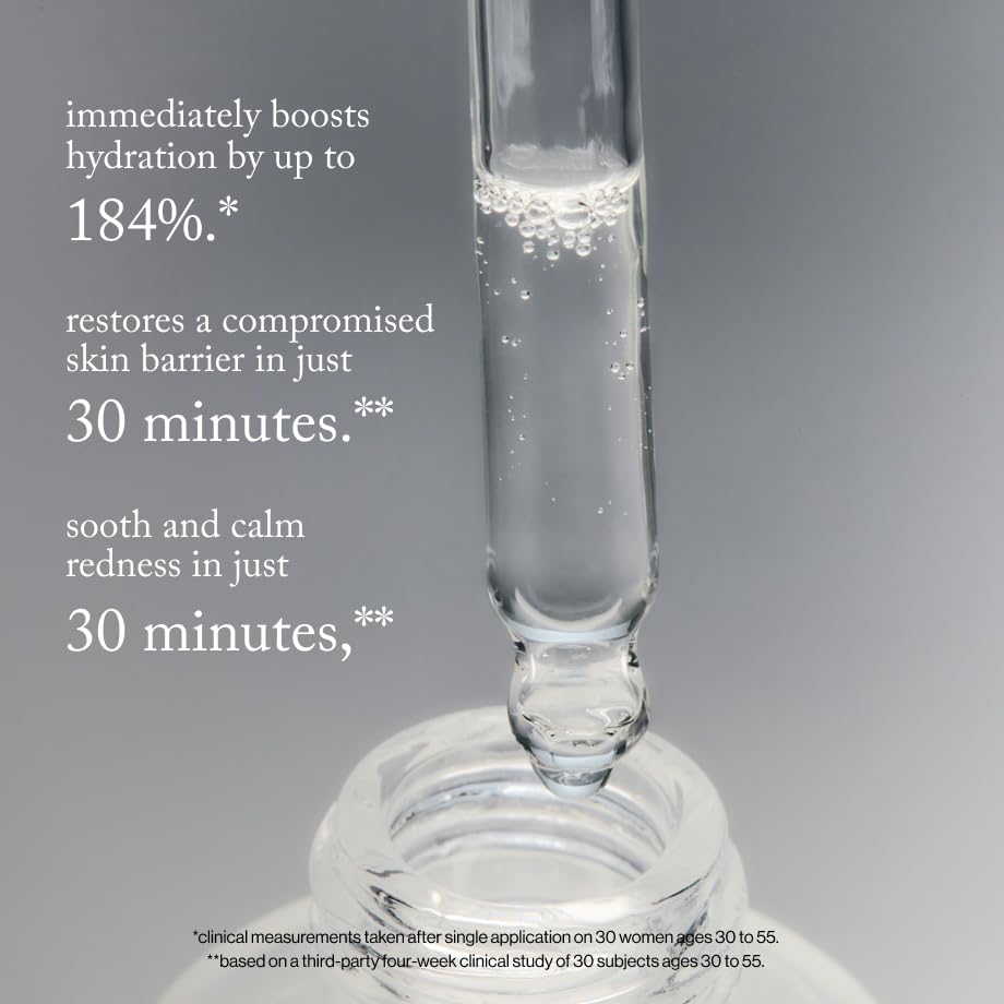 goop Beauty Exosome Hydration Therapy Serum ingredients closeup highlights cica exosomes and polyglutamic acid