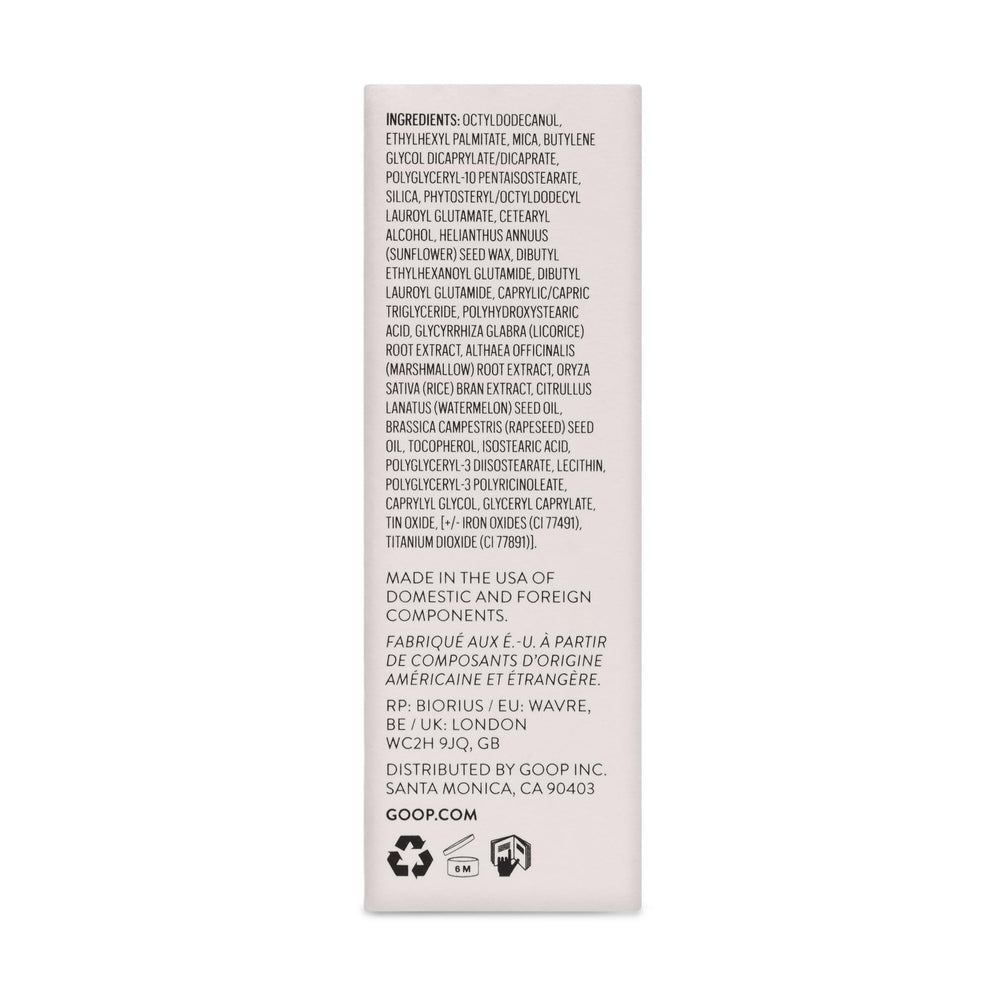 goop Glow Skin Highlighter Stick with Kalahari melon oil nourishes while adding glow.