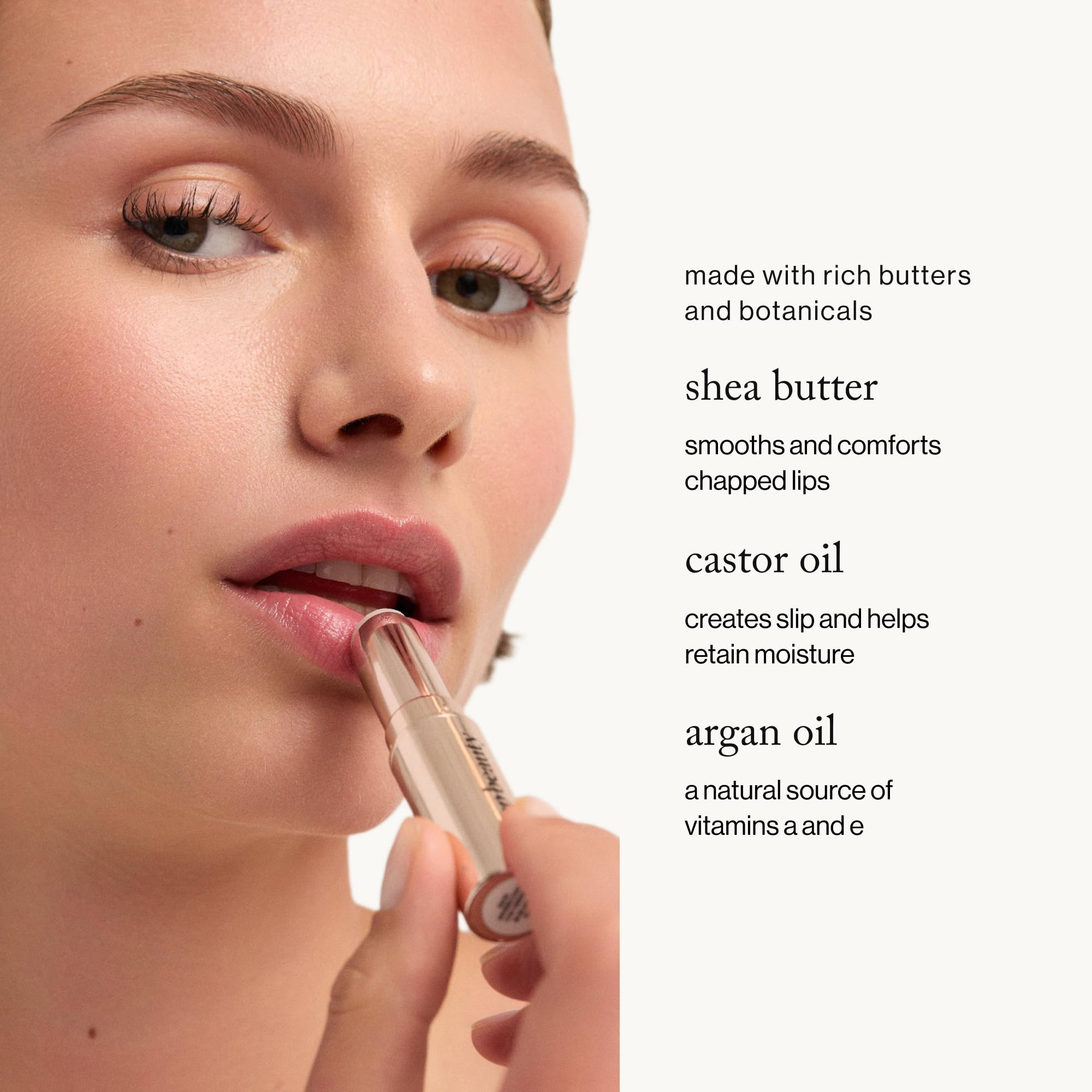 Goop Beauty Lip Balm Trio clear swatch highlights transparent hydrating option.