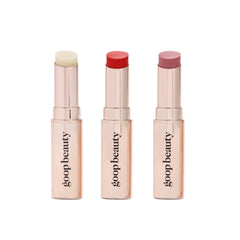 goop Beauty Lip Balm Trio packaging, premium kit for daily lip moisturization