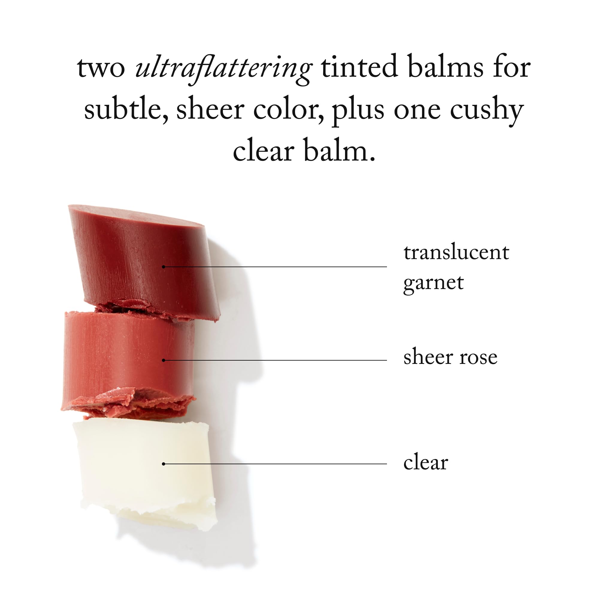 Goop Beauty Lip Balm Trio texture closeup captures creamy, cushiony glide.