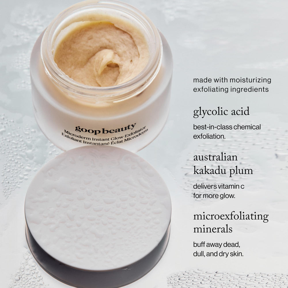 goop Beauty Microderm Exfoliator texture application shows marshmallow-like consistency for glow