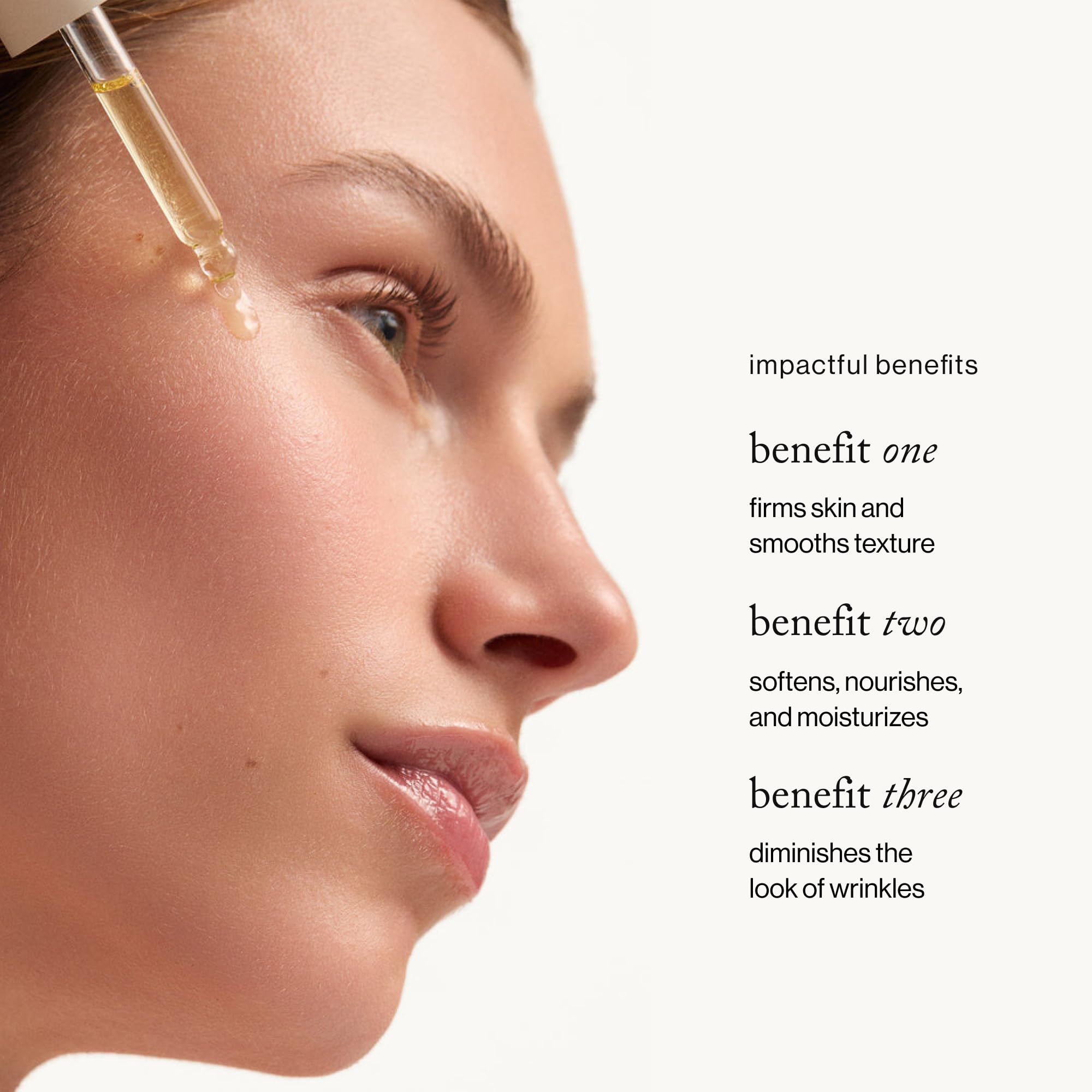 Goop Beauty Nutrient Face Oil dropper highlights precise, measured application for a radiant glow.