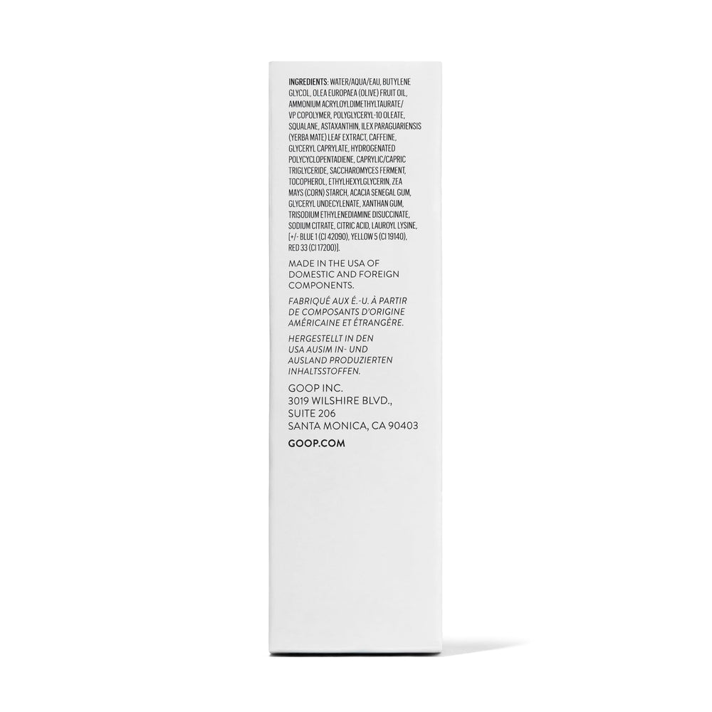 Goop Summertone Bronzing Gel ingredients panel emphasizing antioxidants and hydration