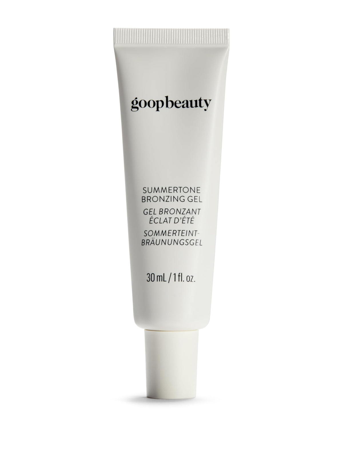 Goop Summertone Bronzing Gel tube front showing portable glow and product label