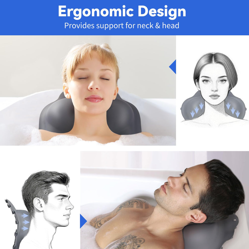 Goowin bath pillow inflatable airbag demonstrates height adjustment for personalized comfort