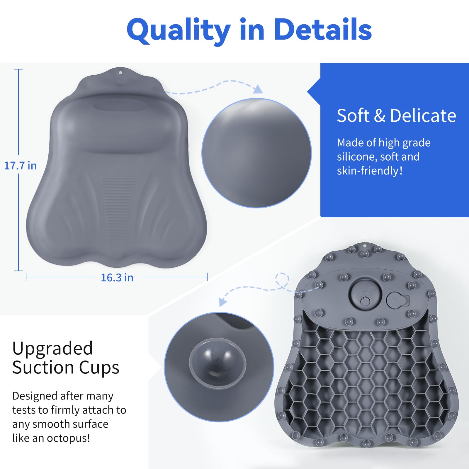 Goowin skin-friendly silicone closeup shows soft elastic texture for comfortable contact