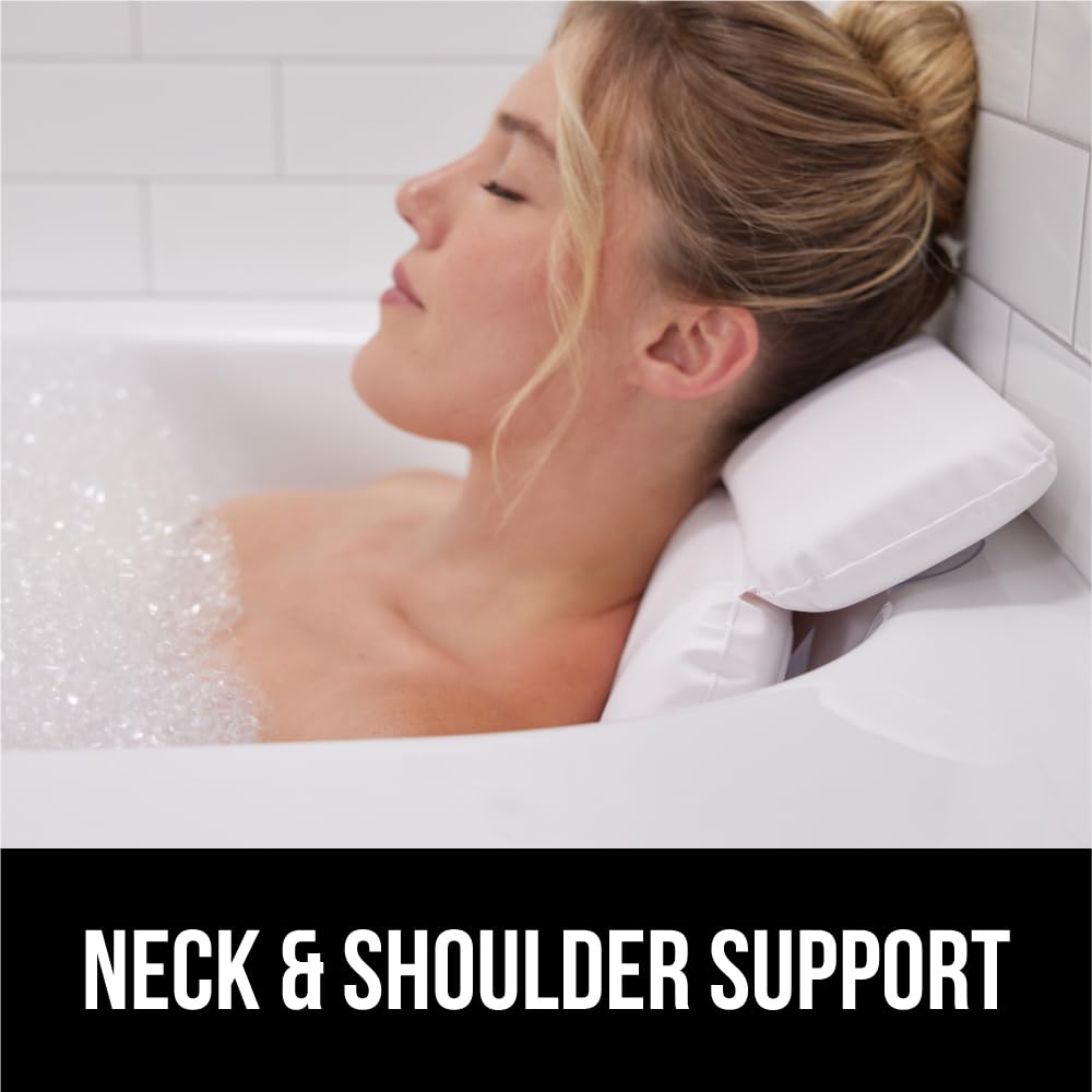 Supports head, neck and back for a longer, more relaxing soak