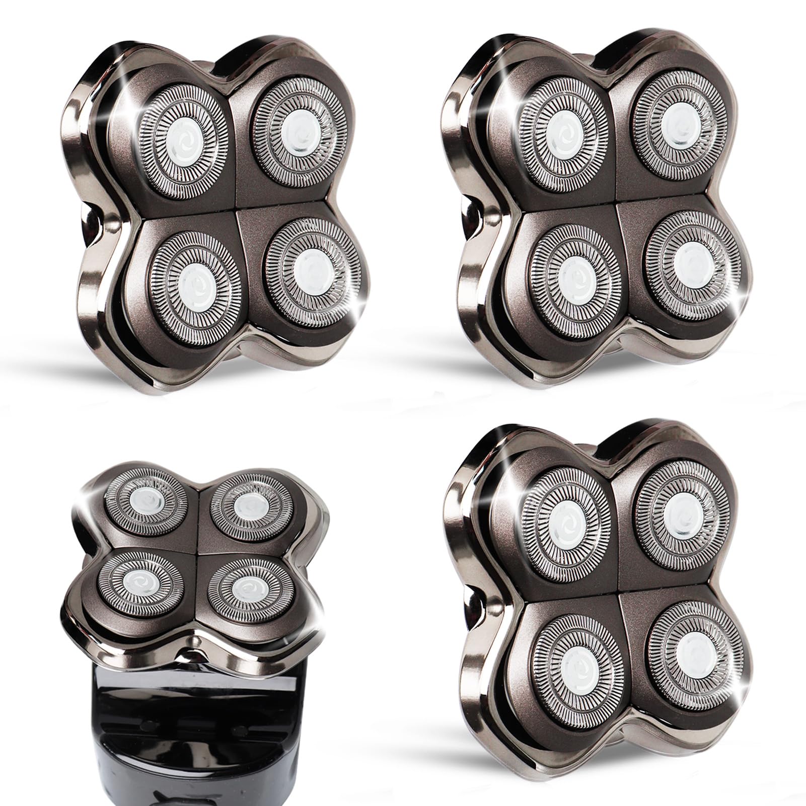 GORLENT Pro4 replacement head close-up highlighting precision blades for a close, comfortable shave.