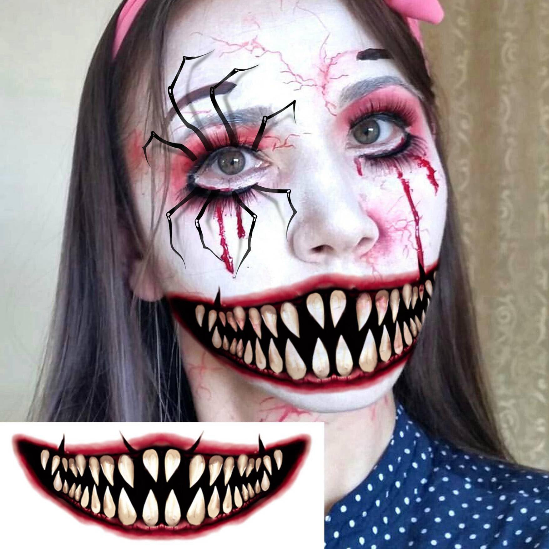 Goromon skeleton horror design for themed events and temporary body art.