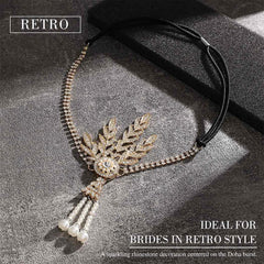 GORTIN headband pearl tassels add elegant accents to bridal or evening looks.