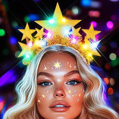 GORTIN gold star headband side glow highlighting design