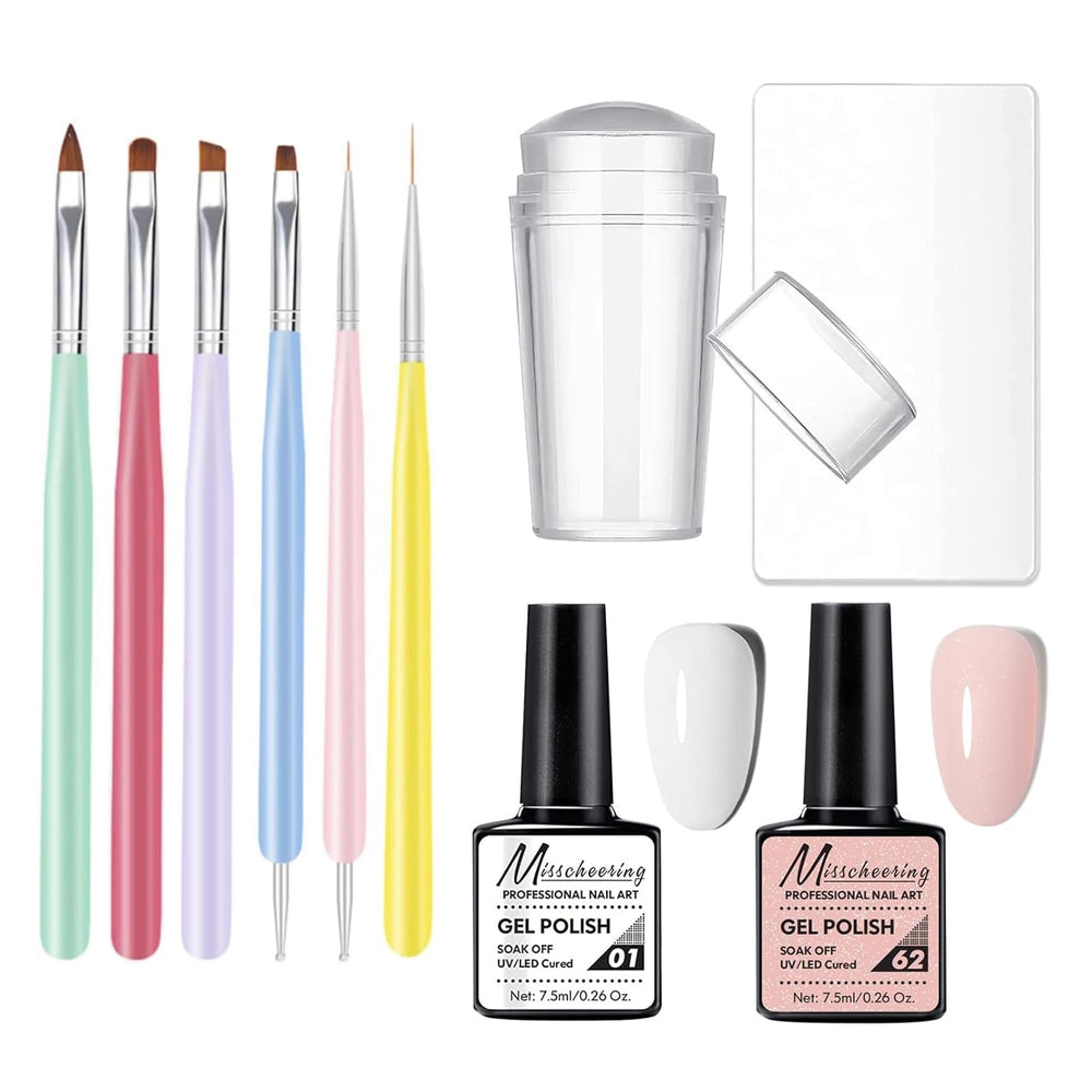 Gorvalin Gel French manicure kit stamper for precise at-home nail tips.