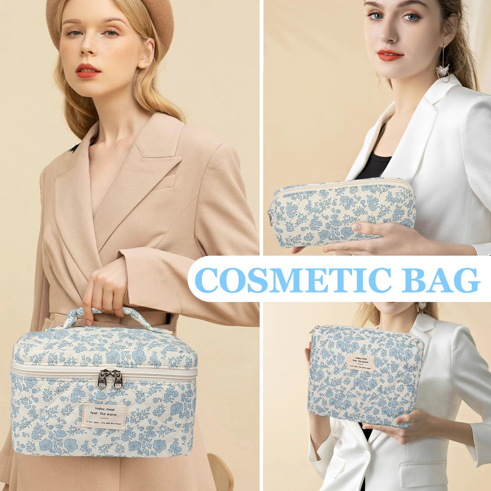 Gosect cotton makeup bag, reinforced stitching for durable daily use.