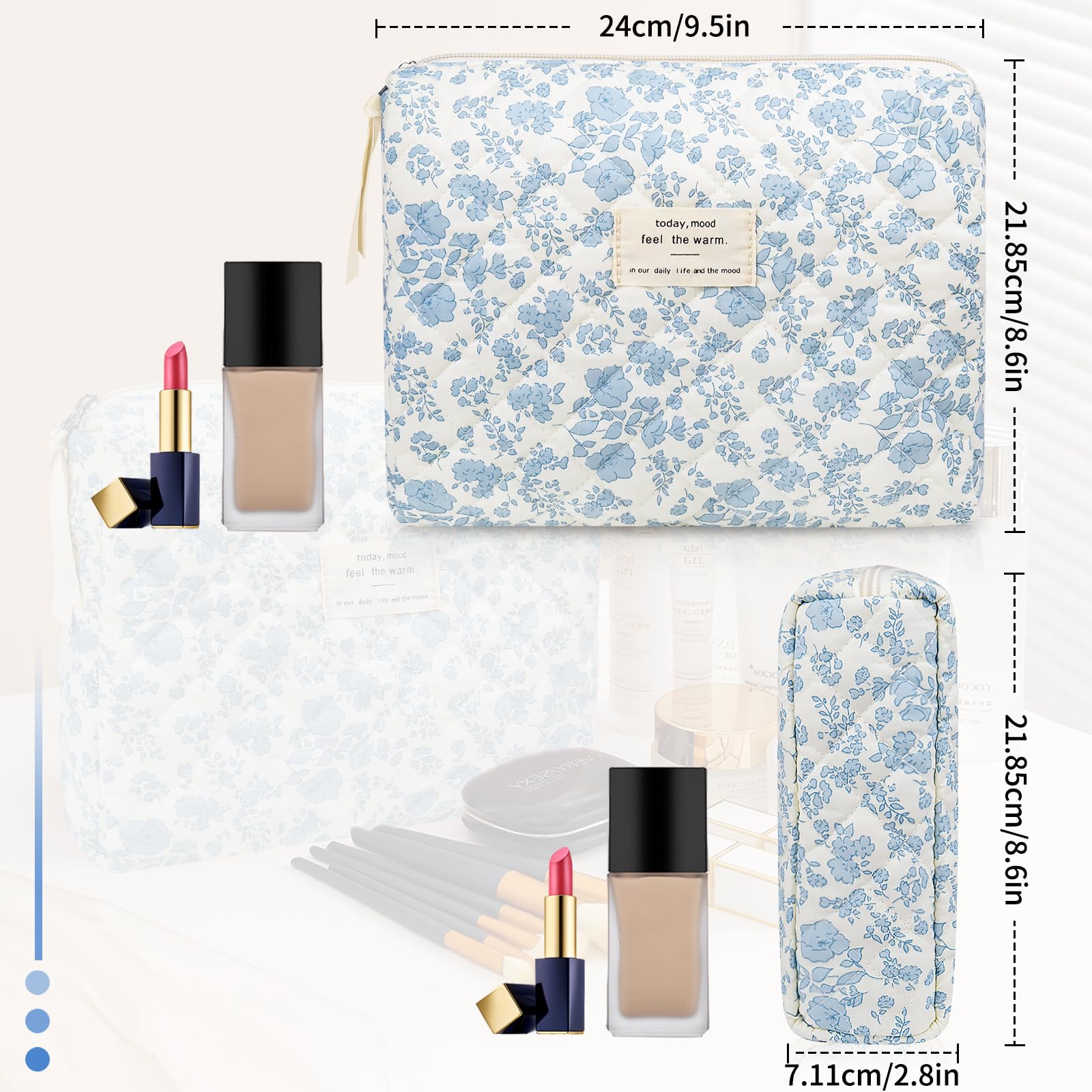 Gosect floral coquette aesthetic cosmetic bag closeup highlights stylish design.